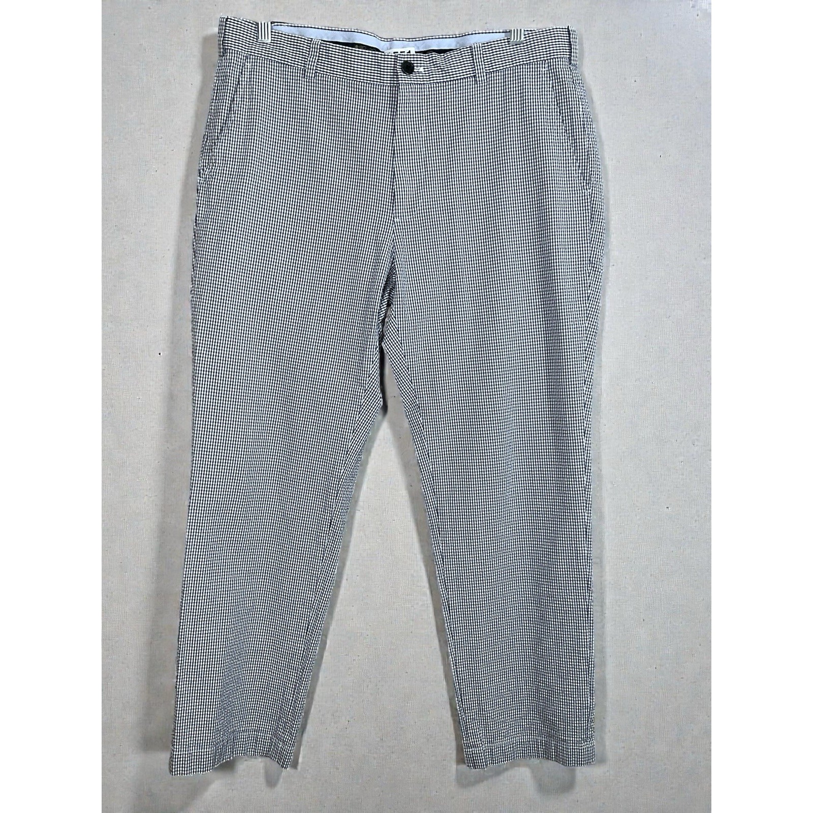 Brooks Brothers Genuine Seersucker Pants Men's 36x30 Blue Plaid Cotton Worn Once